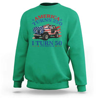 America Turns 250 I Turn 50 1976 50th Birthday Sweatshirt Compact Classic Off-road SUV