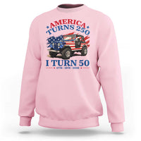America Turns 250 I Turn 50 1976 50th Birthday Sweatshirt Compact Classic Off-road SUV