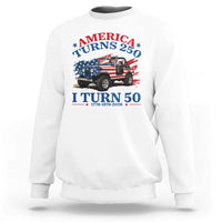 America Turns 250 I Turn 50 1976 50th Birthday Sweatshirt Compact Classic Off-road SUV