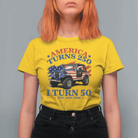 America Turns 250 I Turn 50 1976 50th Birthday T Shirt For Women Compact Classic Off-road SUV