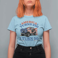 America Turns 250 I Turn 50 1976 50th Birthday T Shirt For Women Compact Classic Off-road SUV