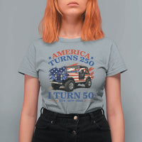 America Turns 250 I Turn 50 1976 50th Birthday T Shirt For Women Compact Classic Off-road SUV