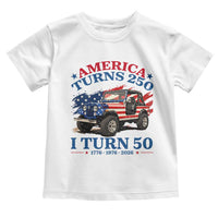 America Turns 250 I Turn 50 1976 50th Birthday Toddler T Shirt Compact Classic Off-road SUV