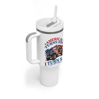America Turns 250 I Turn 50 1976 50th Birthday Tumbler With Handle Compact Classic Off-road SUV