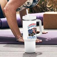 America Turns 250 I Turn 50 1976 50th Birthday Tumbler With Handle Compact Classic Off-road SUV