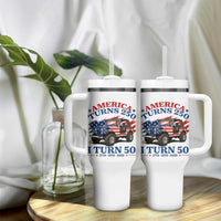 America Turns 250 I Turn 50 1976 50th Birthday Tumbler With Handle Compact Classic Off-road SUV