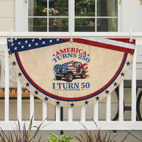 America Turns 250 I Turn 50 1976 50th Birthday Patriotic Fan Flag Compact Classic Off-road SUV
