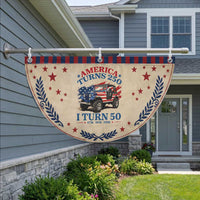 America Turns 250 I Turn 50 1976 50th Birthday Patriotic Fan Flag Compact Classic Off-road SUV