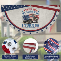 America Turns 250 I Turn 50 1976 50th Birthday Patriotic Fan Flag Compact Classic Off-road SUV