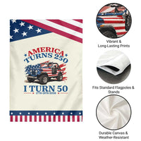 America Turns 250 I Turn 50 1976 50th Birthday Patriotic Garden Flag Compact Classic Off-road SUV