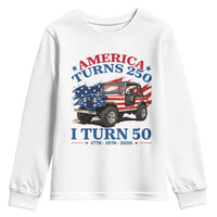 America Turns 250 I Turn 50 1976 50th Birthday Youth Sweatshirt Compact Classic Off-road SUV