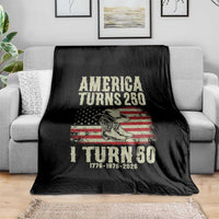 America Turns 250 I Turn 50 1976 50th Birthday Throw Blanket Patriotic Cowboy Cowgirl Rodeo 4th of July
