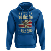 America Turns 250 I Turn 50 1976 50th Birthday Hoodie Patriotic Cowboy Cowgirl Rodeo 4th of July