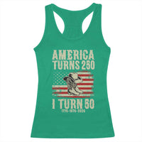 America Turns 250 I Turn 50 1976 50th Birthday Racerback Tank Top Patriotic Cowboy Cowgirl Rodeo 4th of July