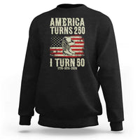 America Turns 250 I Turn 50 1976 50th Birthday Sweatshirt Patriotic Cowboy Cowgirl Rodeo 4th of July