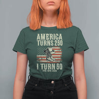 America Turns 250 I Turn 50 1976 50th Birthday T Shirt For Women Patriotic Cowboy Cowgirl Rodeo 4th of July