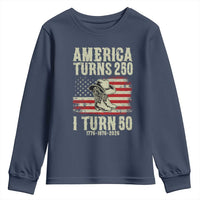 America Turns 250 I Turn 50 1976 50th Birthday Youth Sweatshirt Patriotic Cowboy Cowgirl Rodeo 4th of July