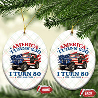 America Turns 250 I Turn 80 1946 80th Birthday Ceramic Ornament Compact Classic Off-road SUV