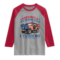 America Turns 250 I Turn 80 1946 80th Birthday Raglan Shirt Compact Classic Off-road SUV