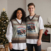 America Turns 250 I Turn 70 1956 70th Birthday V-Neck Knit Sweater Vest Compact Classic Off-road SUV