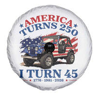 America Turns 250 I Turn 45 1981 45th Birthday Spare Tire Cover Compact Classic Off-road SUV