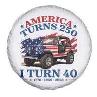America Turns 250 I Turn 40 1986 40th Birthday Spare Tire Cover Compact Classic Off-road SUV