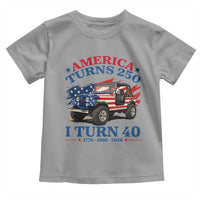 America Turns 250 I Turn 40 1986 40th Birthday Toddler T Shirt Compact Classic Off-road SUV