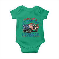 America Turns 250 I Turn 35 1991 35th Birthday Baby Onesie Compact Classic Off-road SUV