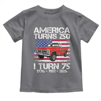 America Turns 250 I Turn 75 1951 75th Birthday Toddler T Shirt Vintage Classic Original American Old Pickup Truck