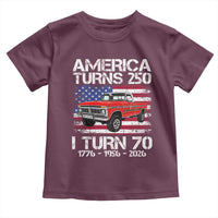 America Turns 250 I Turn 70 1956 70th Birthday Toddler T Shirt Vintage Classic Original American Old Pickup Truck
