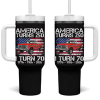 America Turns 250 I Turn 70 1956 70th Birthday Tumbler With Handle Vintage Classic Original American Old Pickup Truck