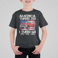 America Turns 250 I Turn 60 1966 60th Birthday T Shirt For Kid Vintage Classic Original American Old Pickup Truck