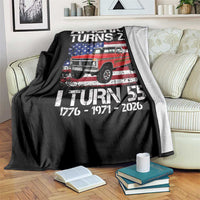America Turns 250 I Turn 55 1971 55th Birthday Throw Blanket Vintage Classic Original American Old Pickup Truck