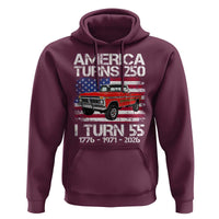 America Turns 250 I Turn 55 1971 55th Birthday Hoodie Vintage Classic Original American Old Pickup Truck