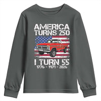 America Turns 250 I Turn 55 1971 55th Birthday Youth Sweatshirt Vintage Classic Original American Old Pickup Truck