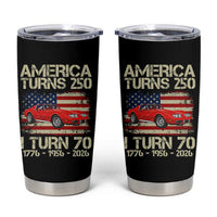 America Turns 250 I Turn 70 1956 70th Birthday Tumbler Cup Sports Car Retro Americana
