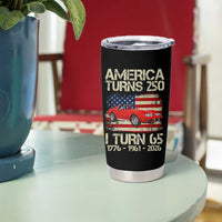 America Turns 250 I Turn 65 1961 65th Birthday Tumbler Cup Sports Car Retro Americana