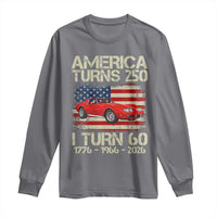 America Turns 250 I Turn 60 1966 60th Birthday Long Sleeve Shirt Sports Car Retro Americana