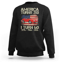 America Turns 250 I Turn 60 1966 60th Birthday Sweatshirt Sports Car Retro Americana