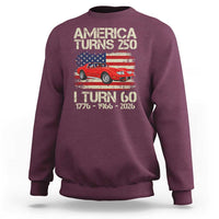 America Turns 250 I Turn 60 1966 60th Birthday Sweatshirt Sports Car Retro Americana