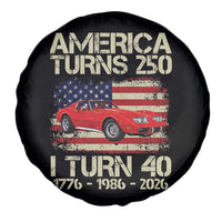 America Turns 250 I Turn 40 1986 40th Birthday Spare Tire Cover Sports Car Retro Americana