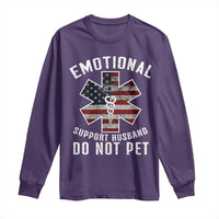 Emotional Support Husband Do Not Pet Long Sleeve Shirt Funny Couples - Wonder Print Shop