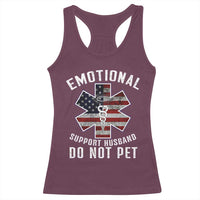 Emotional Support Husband Do Not Pet Racerback Tank Top Funny Couples - Wonder Print Shop
