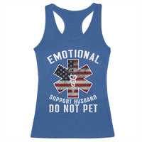 Emotional Support Husband Do Not Pet Racerback Tank Top Funny Couples - Wonder Print Shop