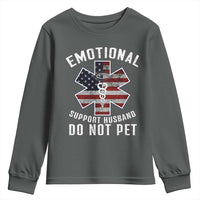 Emotional Support Husband Do Not Pet Youth Sweatshirt Funny Couples - Wonder Print Shop