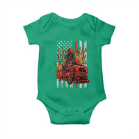 Firefighter Patriotic Fire Truck Fireman American Flag Baby Onesie - Wonder Print Shop