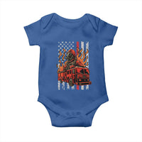 Firefighter Patriotic Fire Truck Fireman American Flag Baby Onesie - Wonder Print Shop