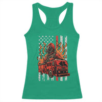 Firefighter Patriotic Fire Truck Fireman American Flag Racerback Tank Top - Wonder Print Shop