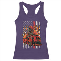 Firefighter Patriotic Fire Truck Fireman American Flag Racerback Tank Top - Wonder Print Shop