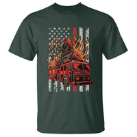 Firefighter Patriotic Fire Truck Fireman American Flag T Shirt - Wonder Print Shop